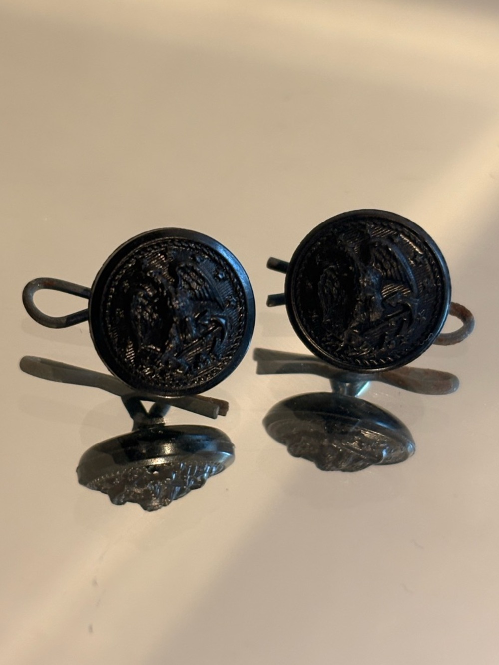 U.S. navy rustic black buttons cufflinks